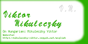 viktor mikuleczky business card